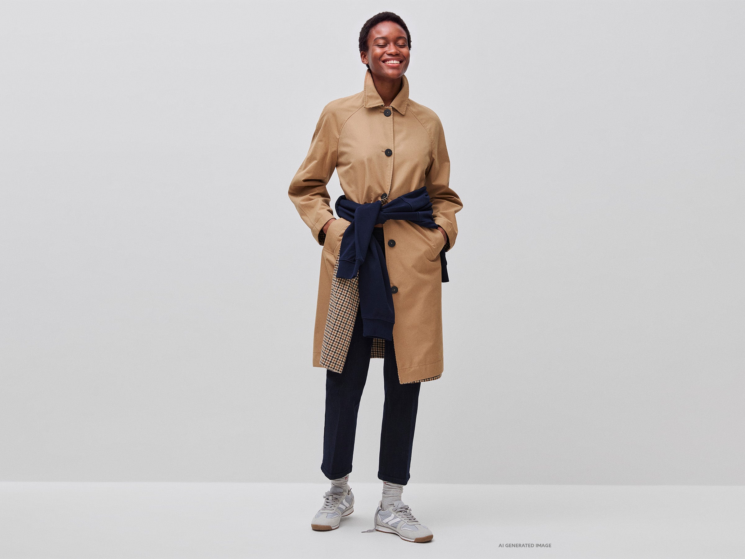 United Colors of Benetton Jackets and Coats trench lungo reversibile quadri