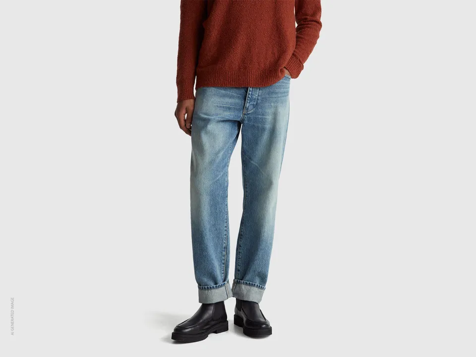 United Colors of Benetton Jeans relaxed fit cotone denim