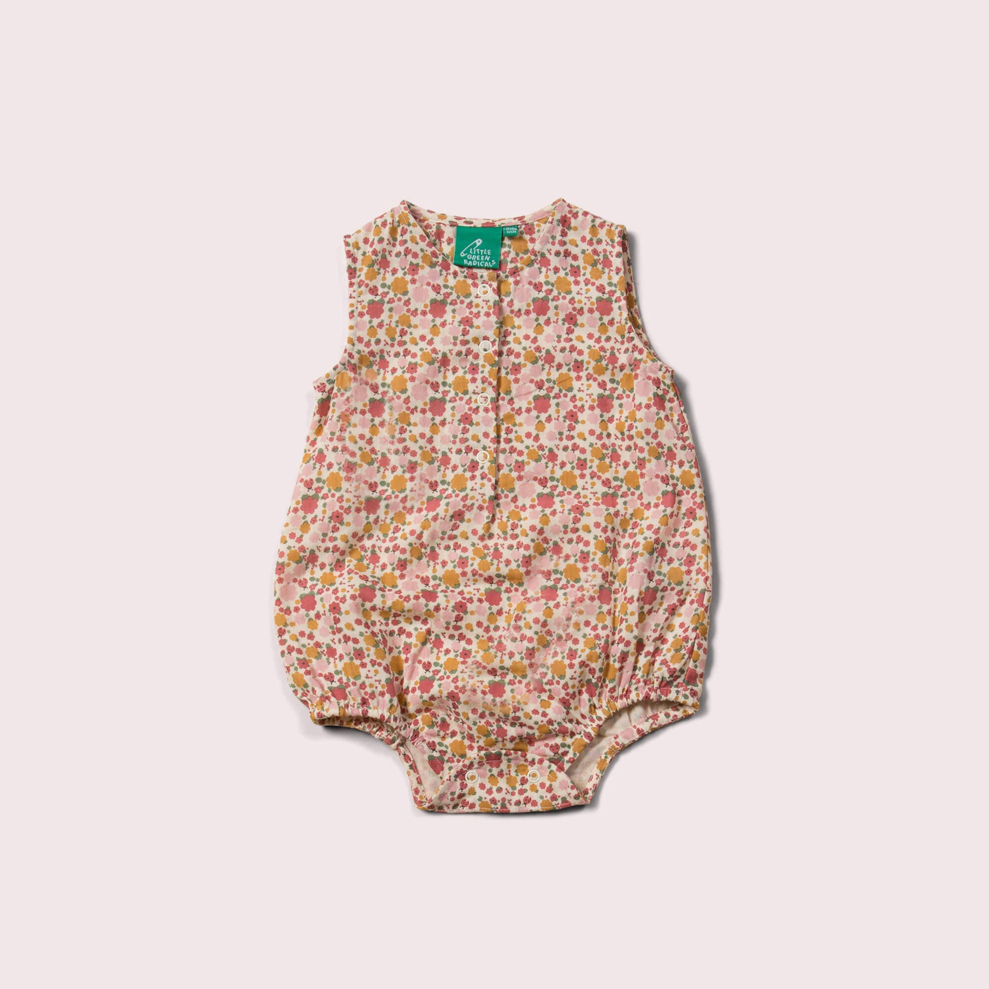 Little Green Radicals Floreale pagliaccetto neonato cotone bio 3-6 mesi