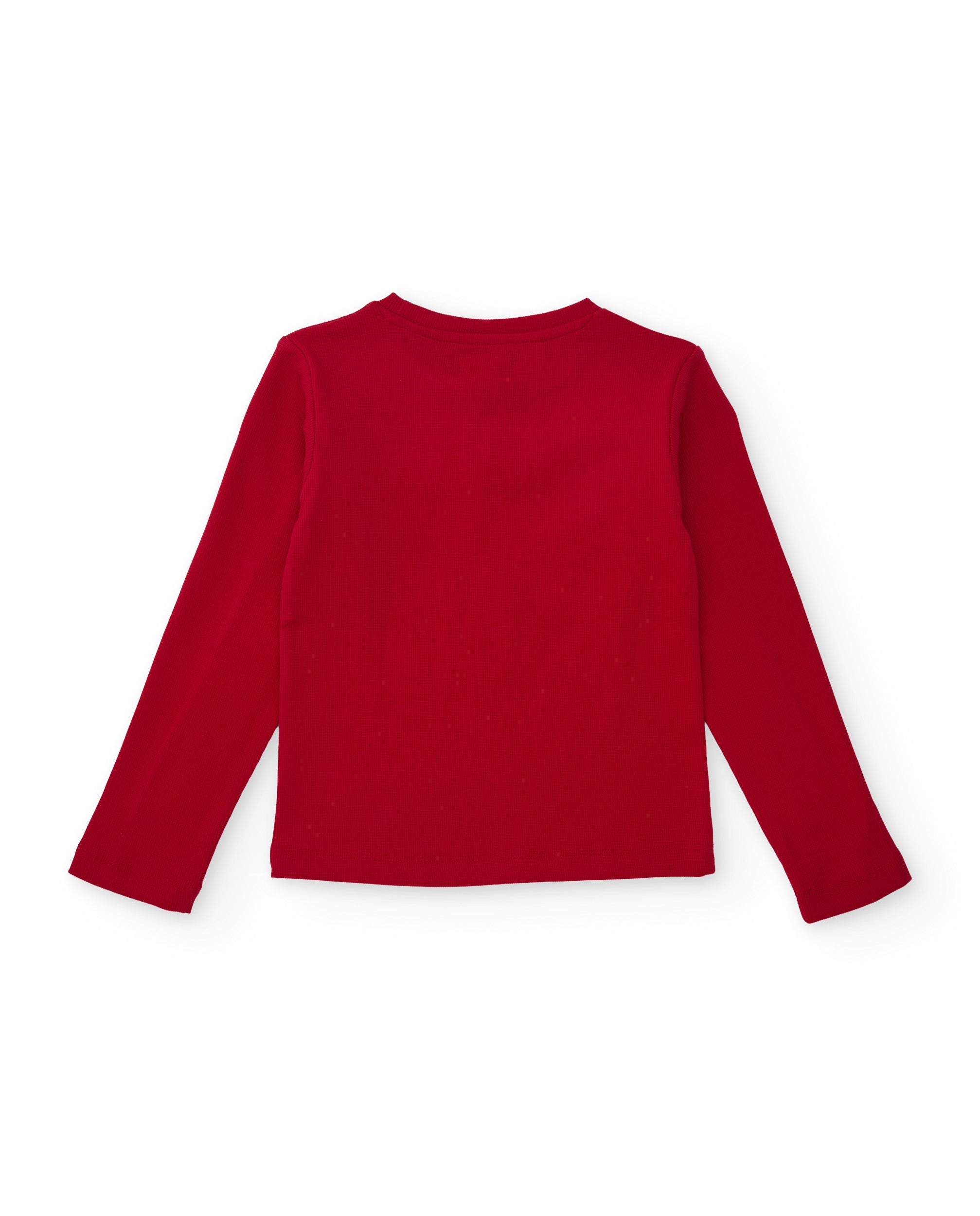 TucTuc Magliette Maglia Volant Rossa Bambina Manica Lunga