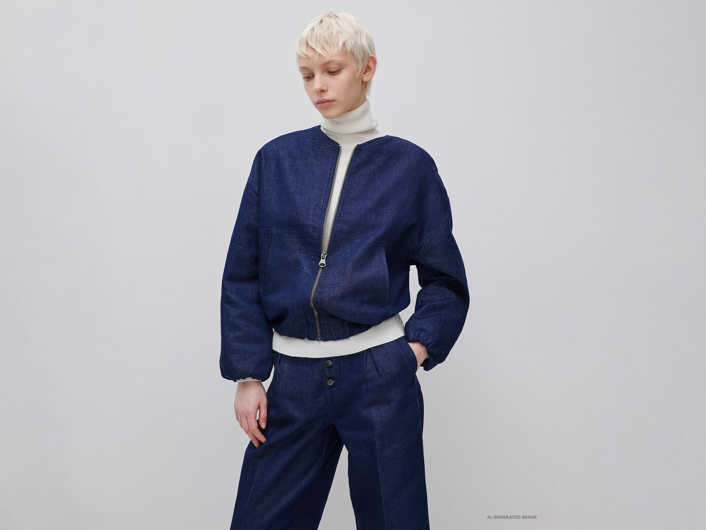 Benetton Jackets bomber denim lurex cotone taglia XS