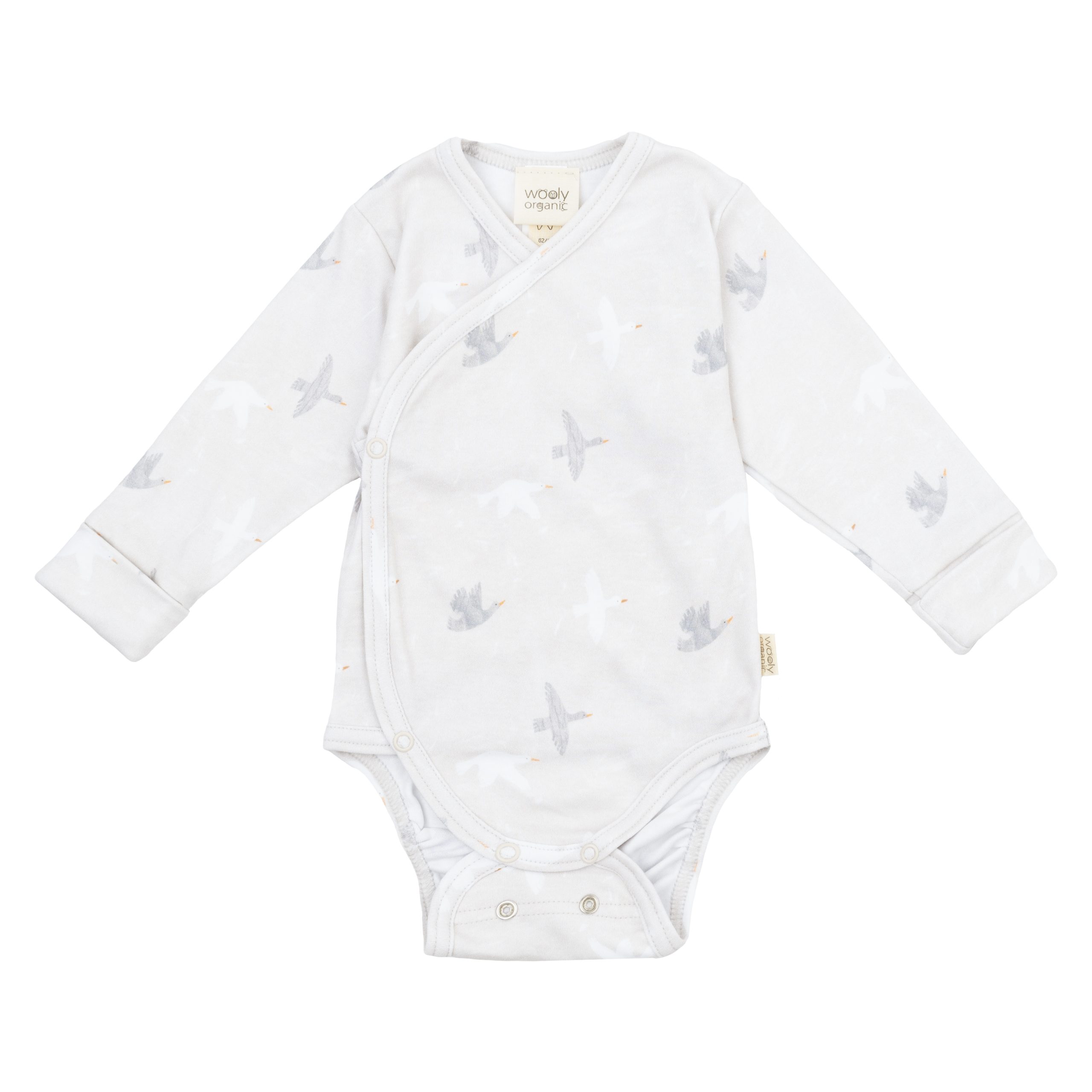 Woolly Organic AW25 body neonato manica lunga cotone bio