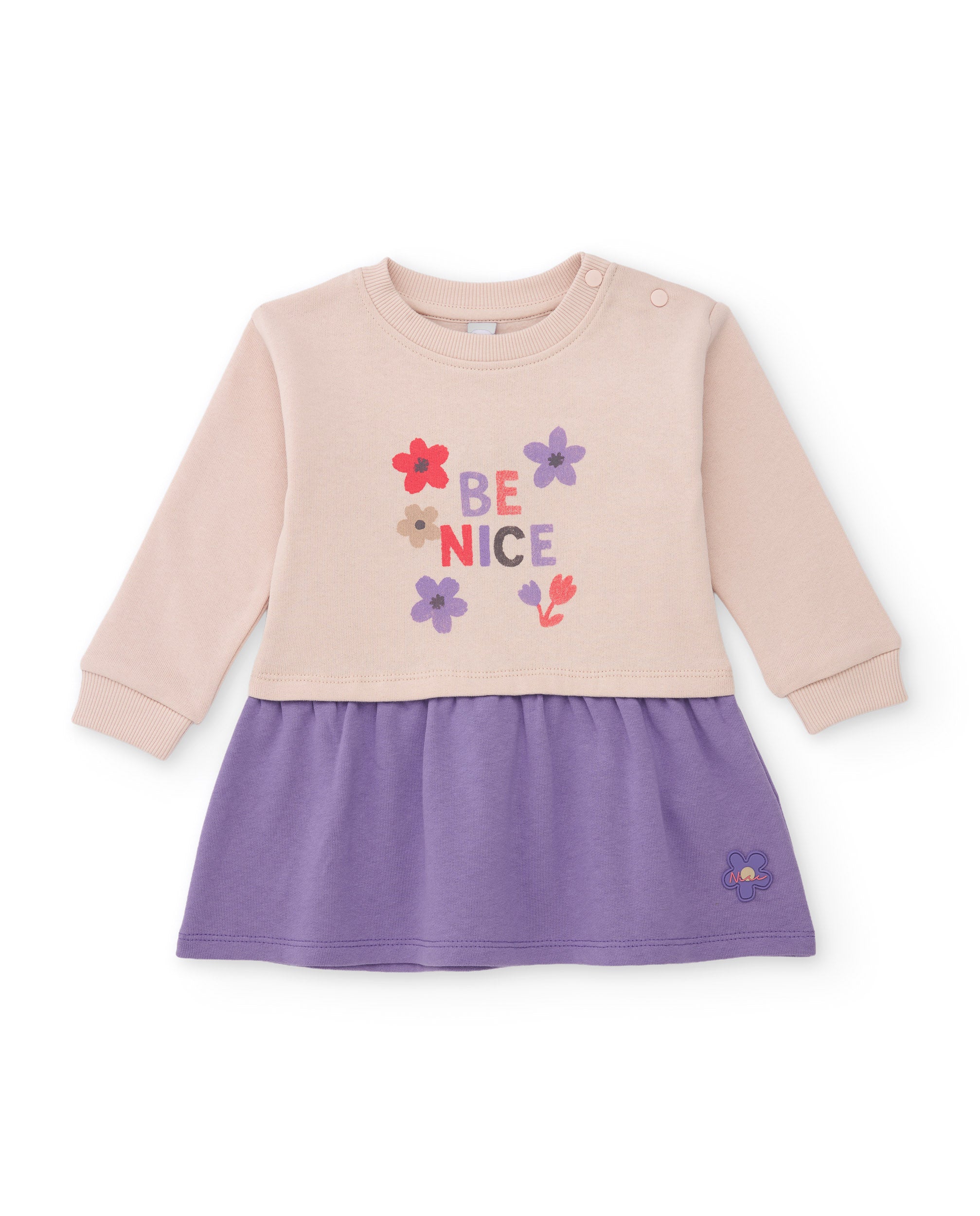 TucTuc Vestiti vestito felpa beige bambina BE NICE