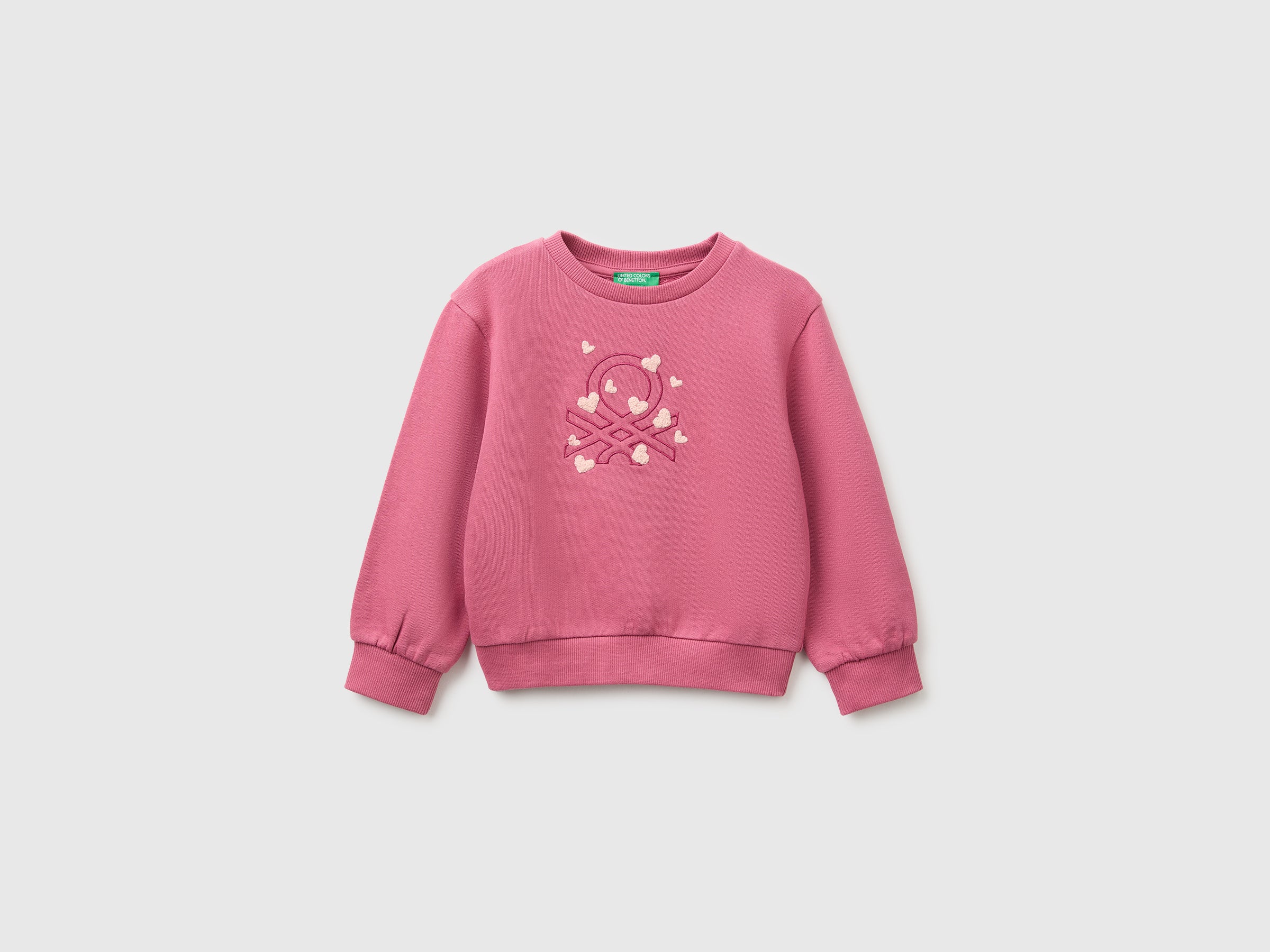 United Colors of Benetton felpa bimbo cotone bio ricamo 104