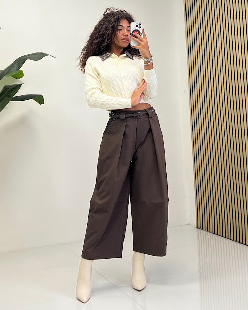 Sottosopra GM4 pantalone coulotte beige taglia unica