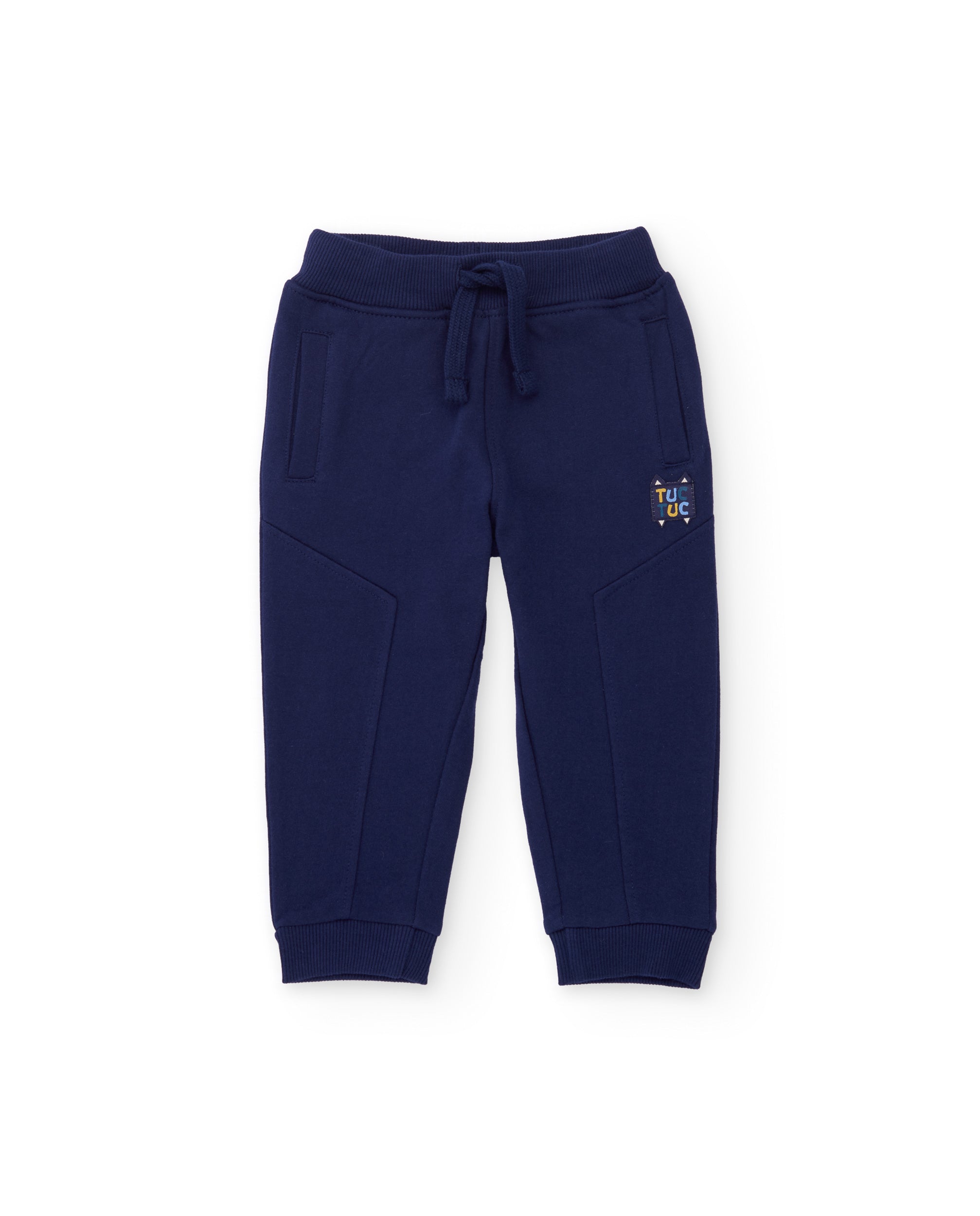 TucTuc Pantaloni Felpa Bambino Blu Navy Vita Regolabile