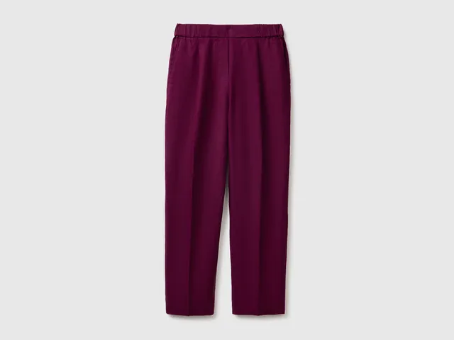 United Colors of Benetton Trousers pantaloni lino carrot taglia M