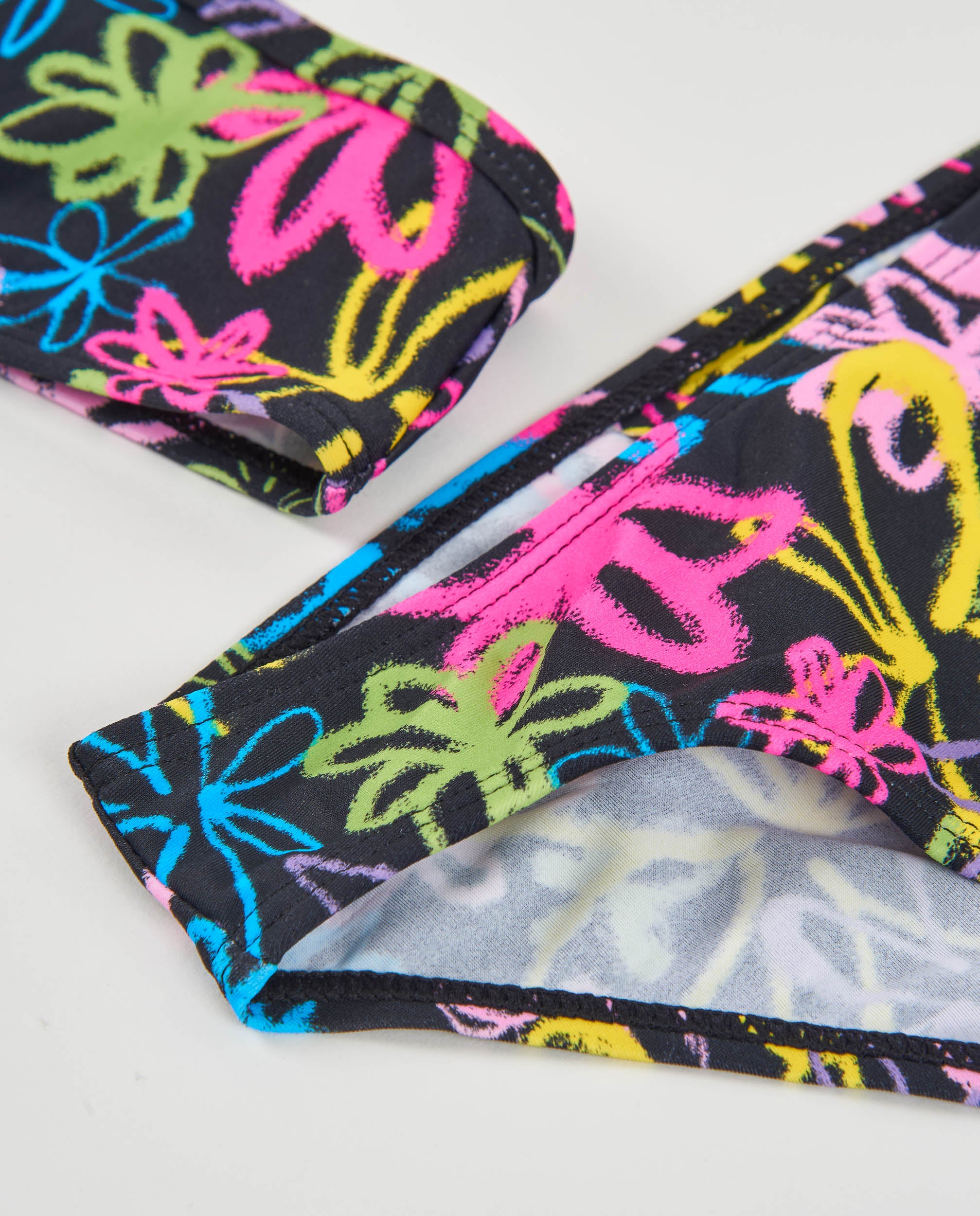TucTuc Costumi Bikini Bambina Nero Graffiti Due Pezzi
