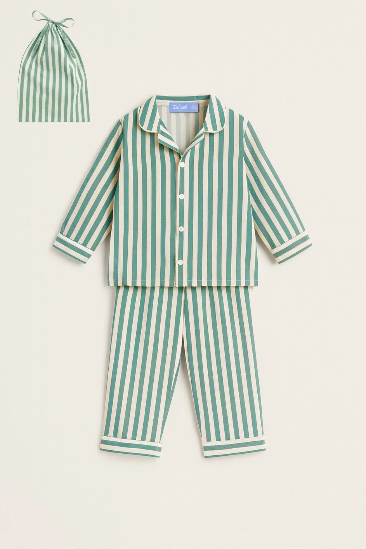 Kocarcia Kokarcia pigiama cotone righe verde 5-6 anni 116cm