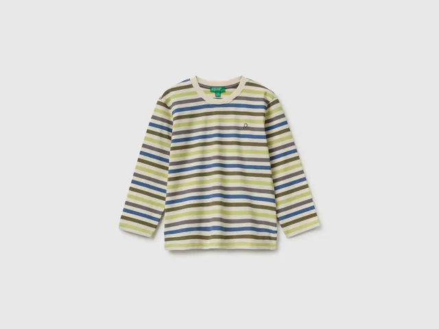 United Colors of Benetton Maglietta Rigata Bimbo Cotone Bio