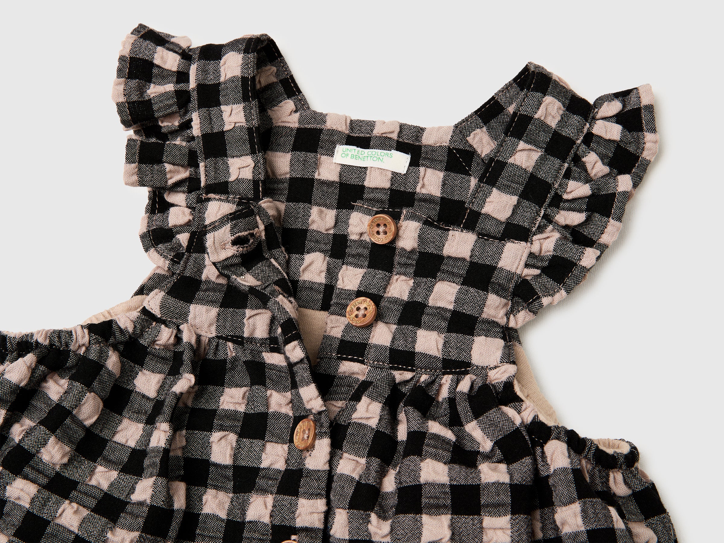United Colors of Benetton Abitino quadretti vichy cotone neonata