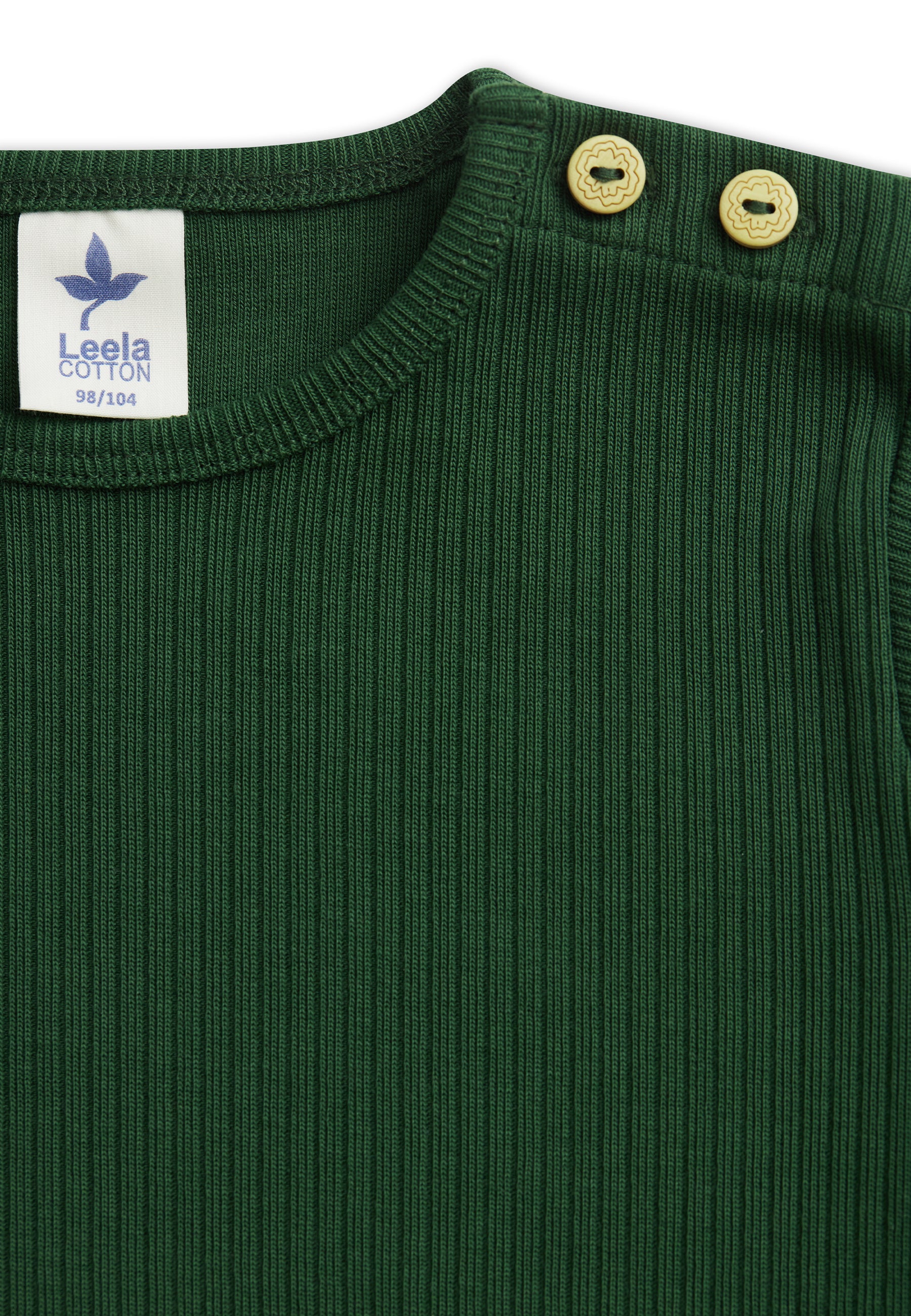 Kocarcia Leela Maglietta Coste Verde Pino 86-92 Cotone Bio