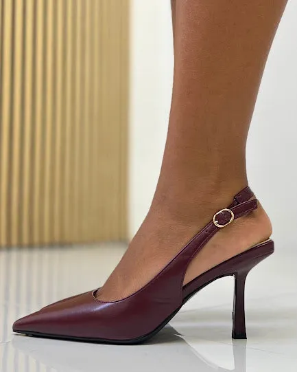 Sottosopra slingback ecopelle tacco scarpe nero 38