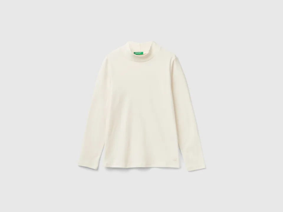 United Colors of Benetton T-shirt cotone bio S collo alto basic