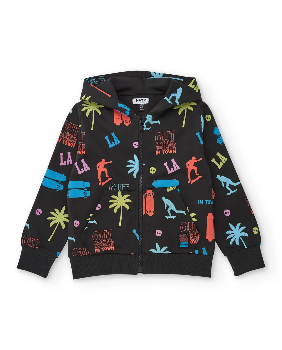 TucTuc Felpe Felpa Bambino Grigio con Cappuccio e Zip