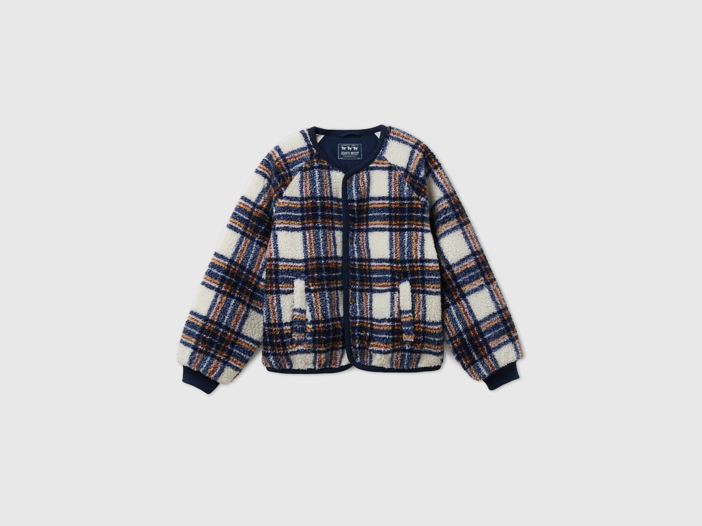 United Colors of Benetton bomber bimbo scozzese pelliccia M