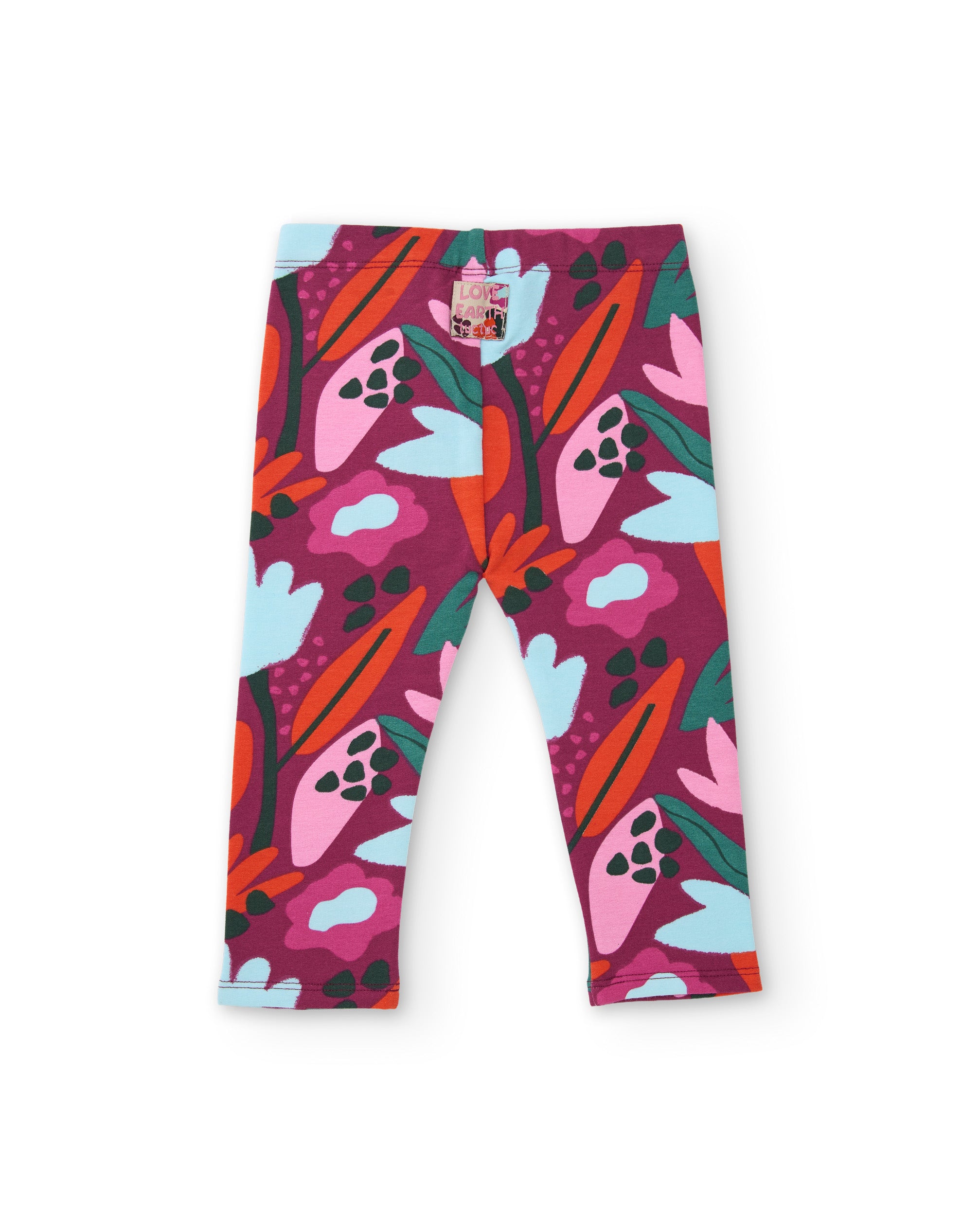 TucTuc Leggings bambina bordeaux floreale elasticizzato