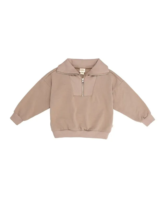 Woolly Organic Half-Zip Sweater Felpa Bimbo Cotone Bio