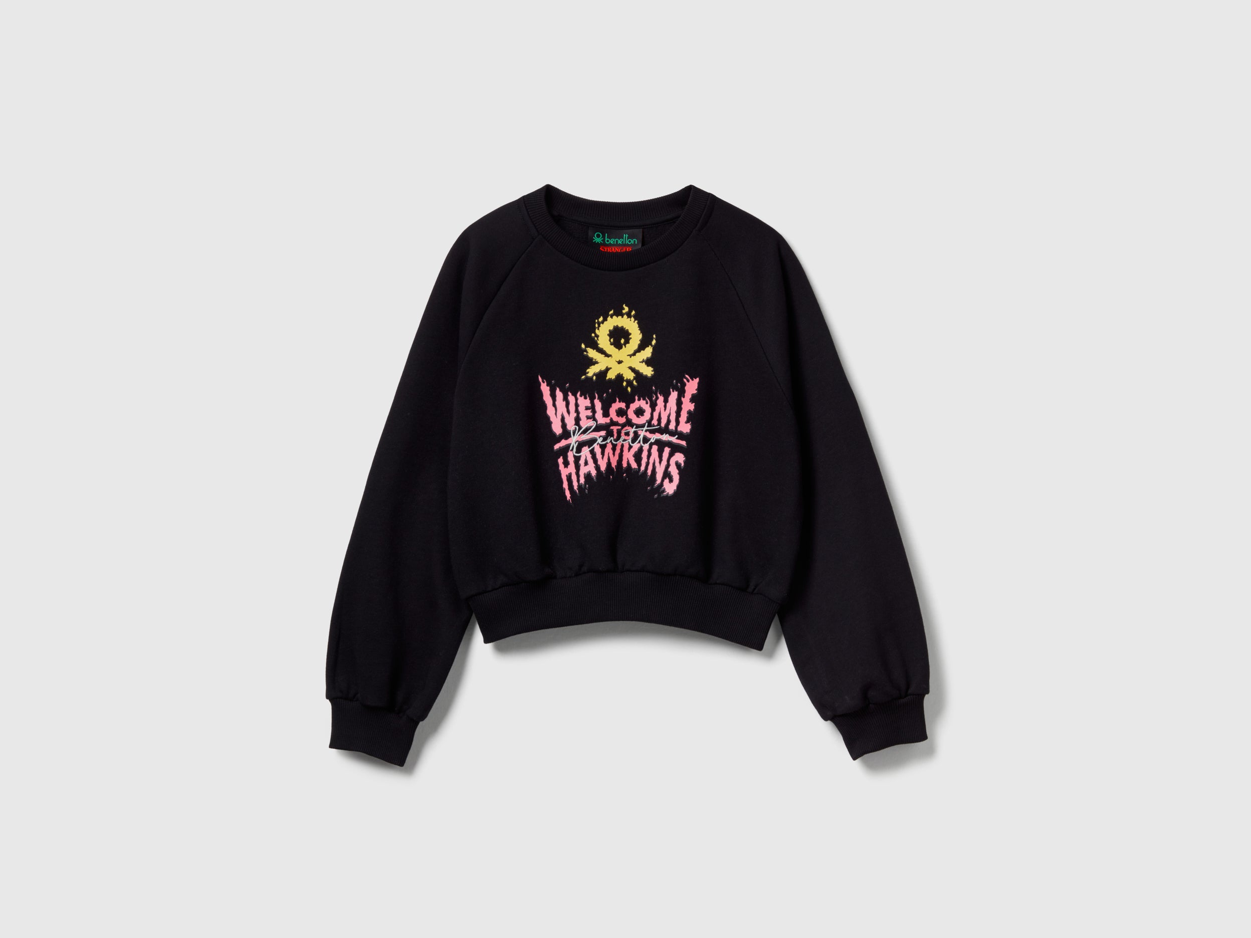 United Colors of Benetton Sweatshirts felpa cropped Stranger Things taglia L cotone