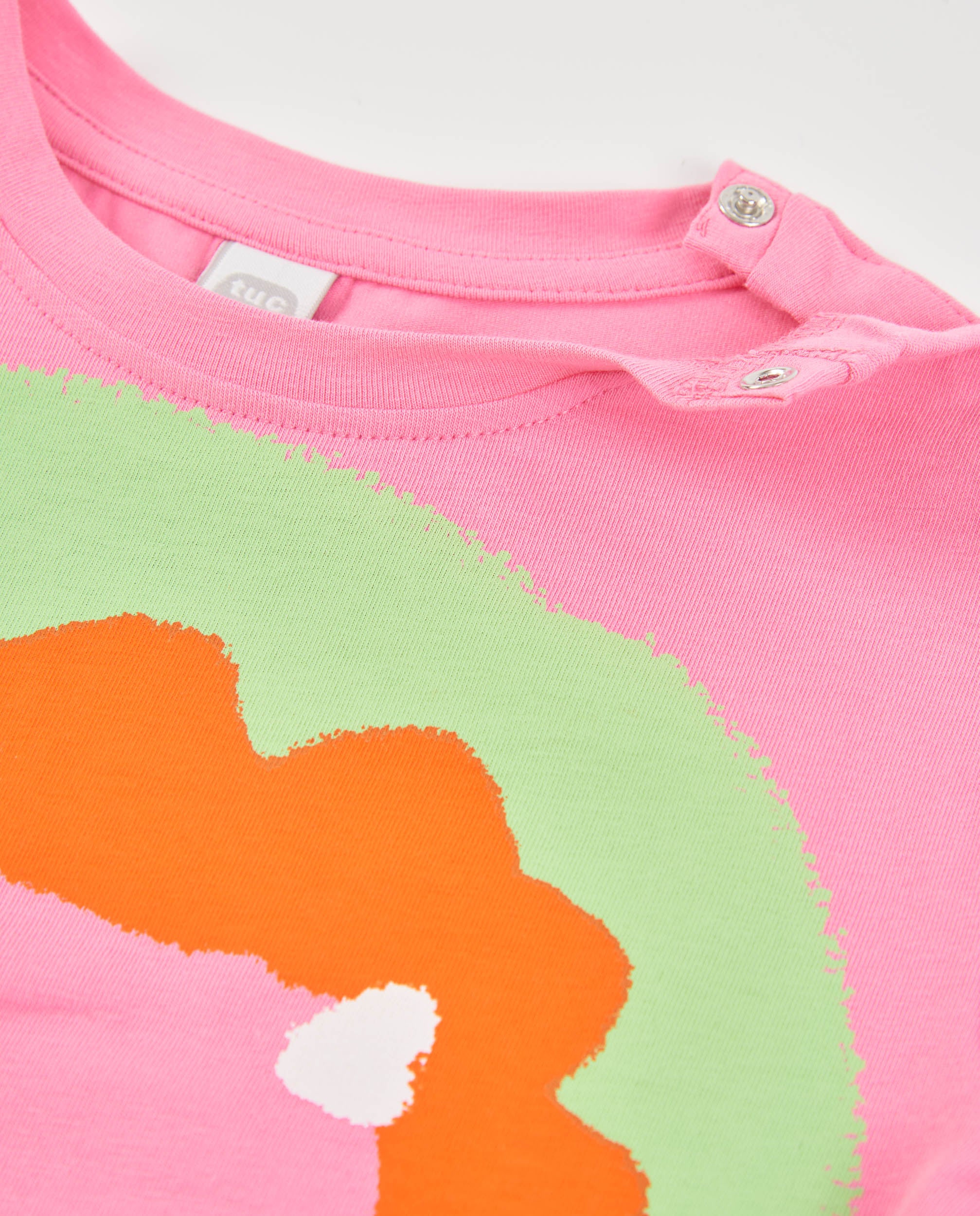 TucTuc Magliette t-shirt bambina rosa nodo stampa floreale 4 anni