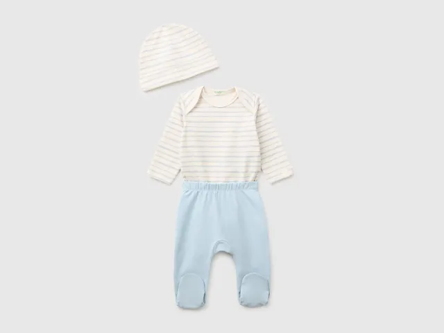 United Colors of Benetton set neonato 3 pezzi cotone 68