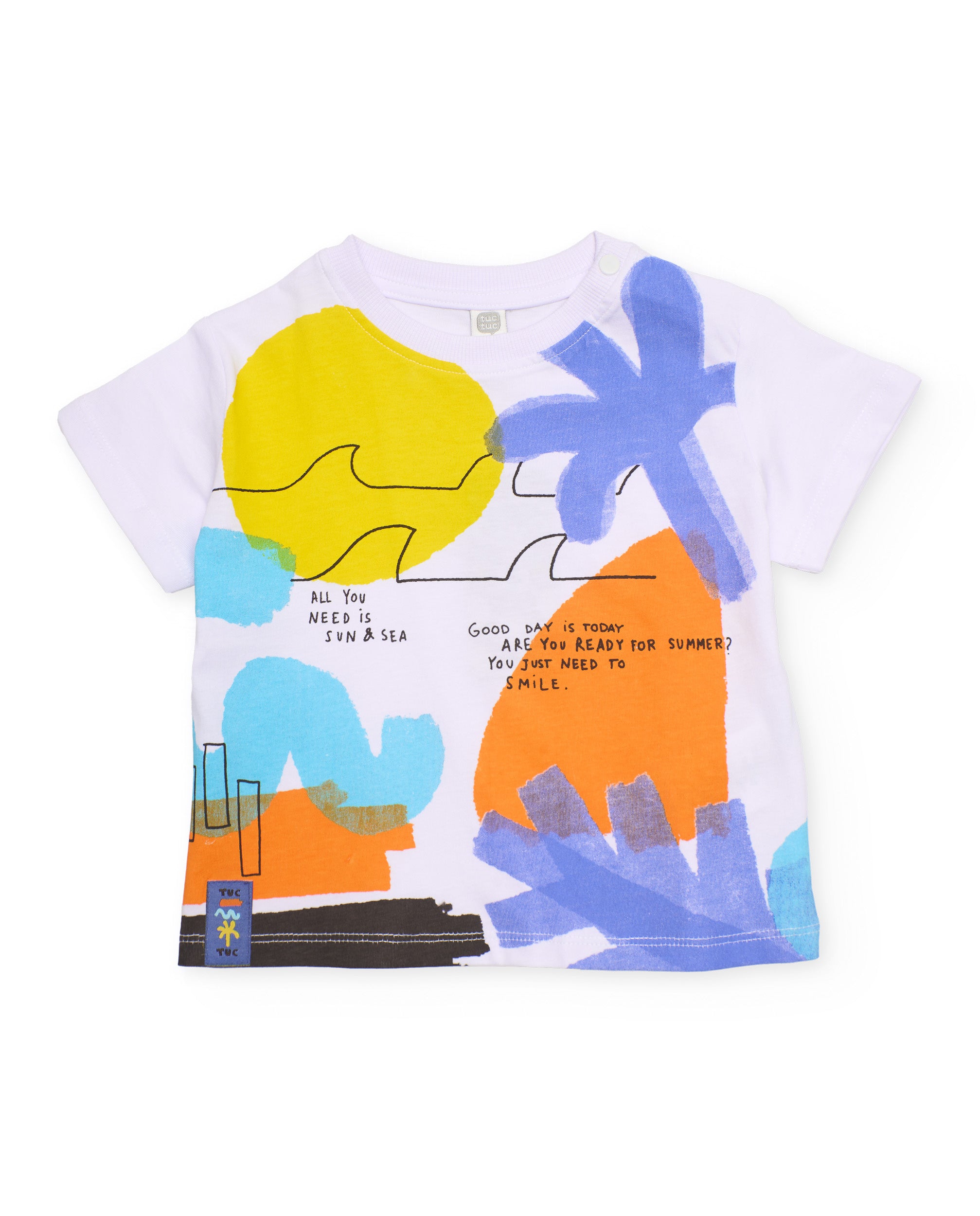 TucTuc Magliette T-shirt bambino bianco stampa astratta cotone