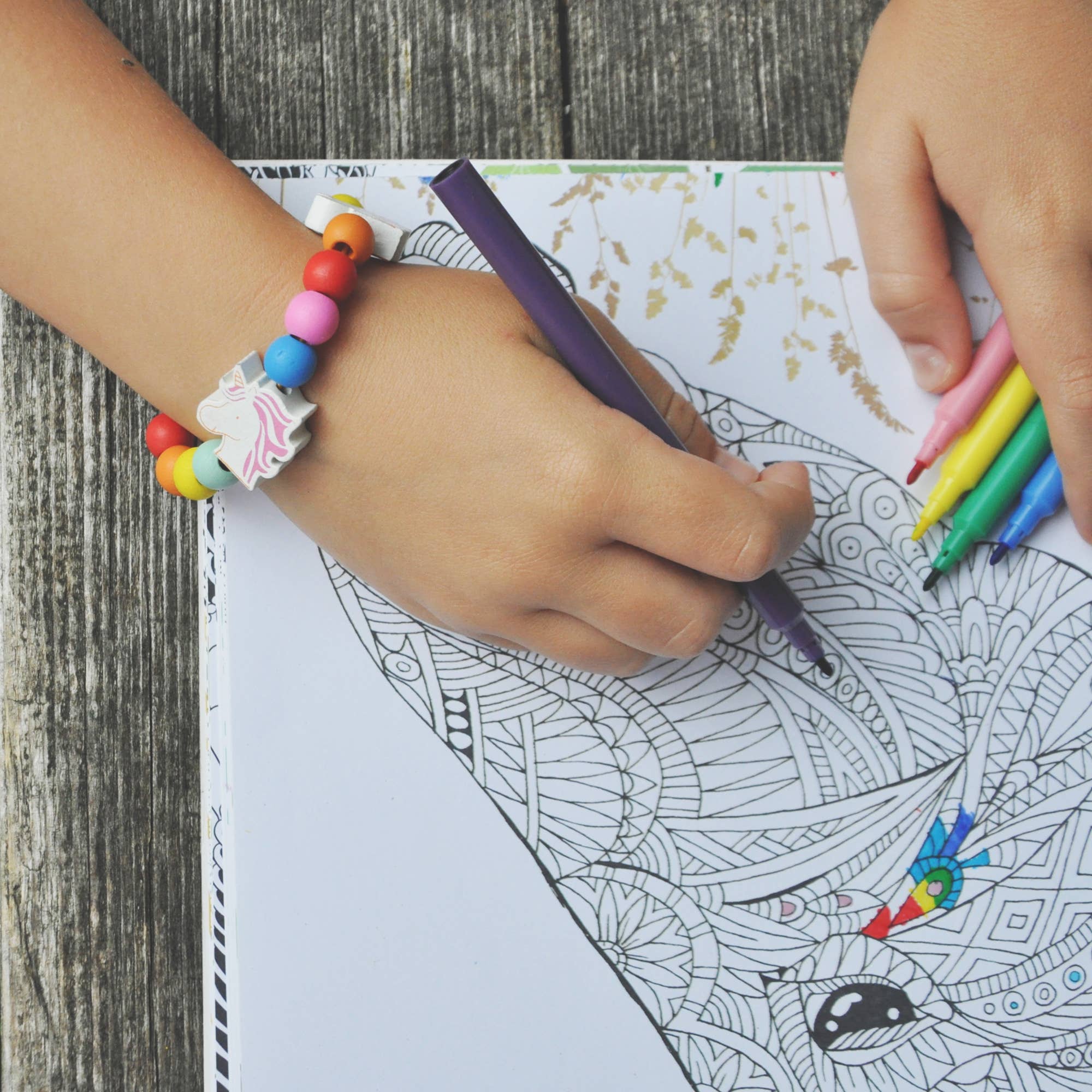 COTTON TWIST Unicorno Mini Kit Braccialetto Legno