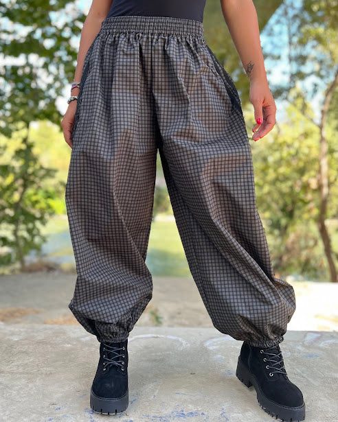 Sottosopra mt21 pantalone quadretti tecnico Marrone TU