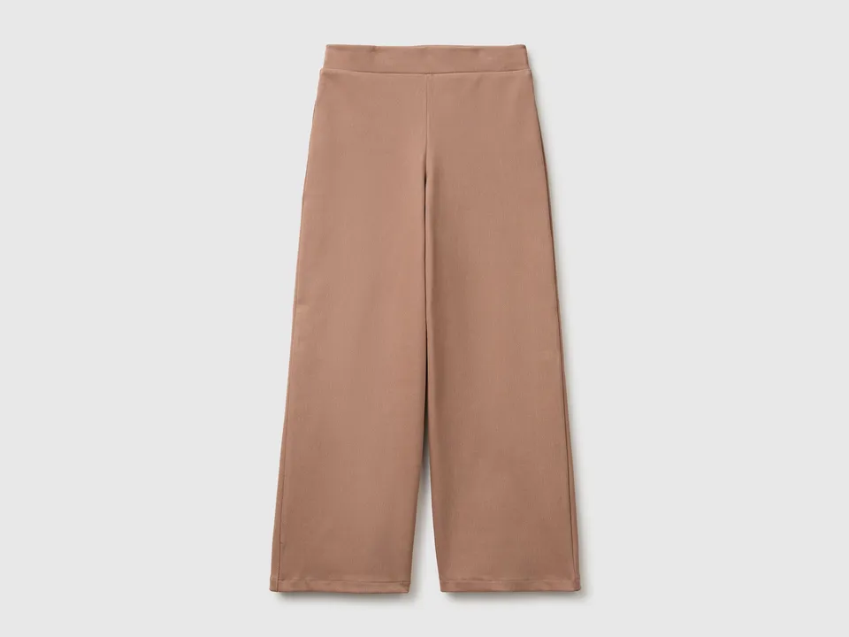 United Colors of Benetton Pantaloni Palazzo Cotone Gamba Larga