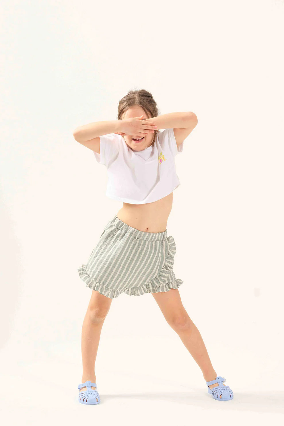 Miela Kids gonna pantaloncini mussola cotone righe