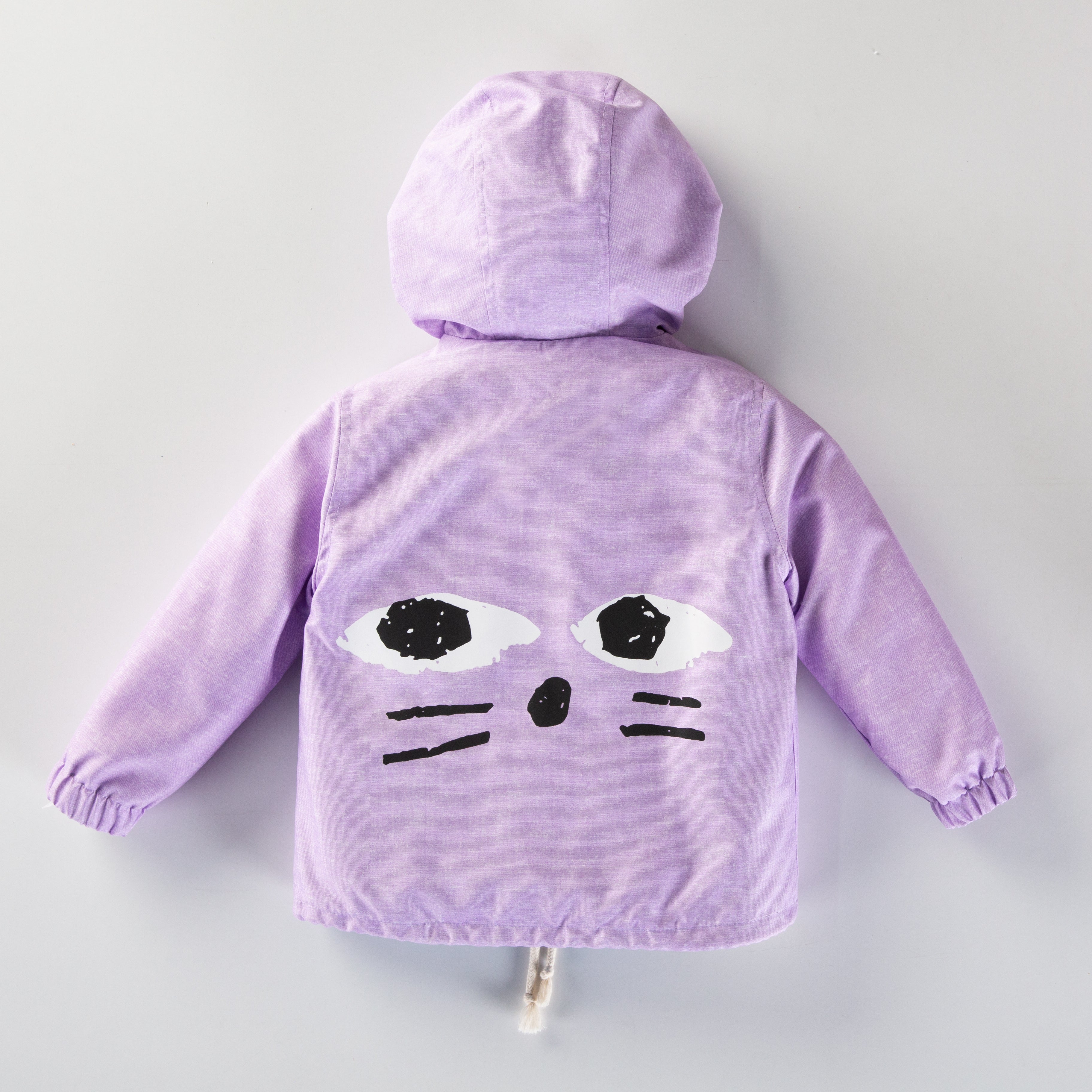 Kokarcia impermeabile bambino gatto lilla zip 1-5 anni