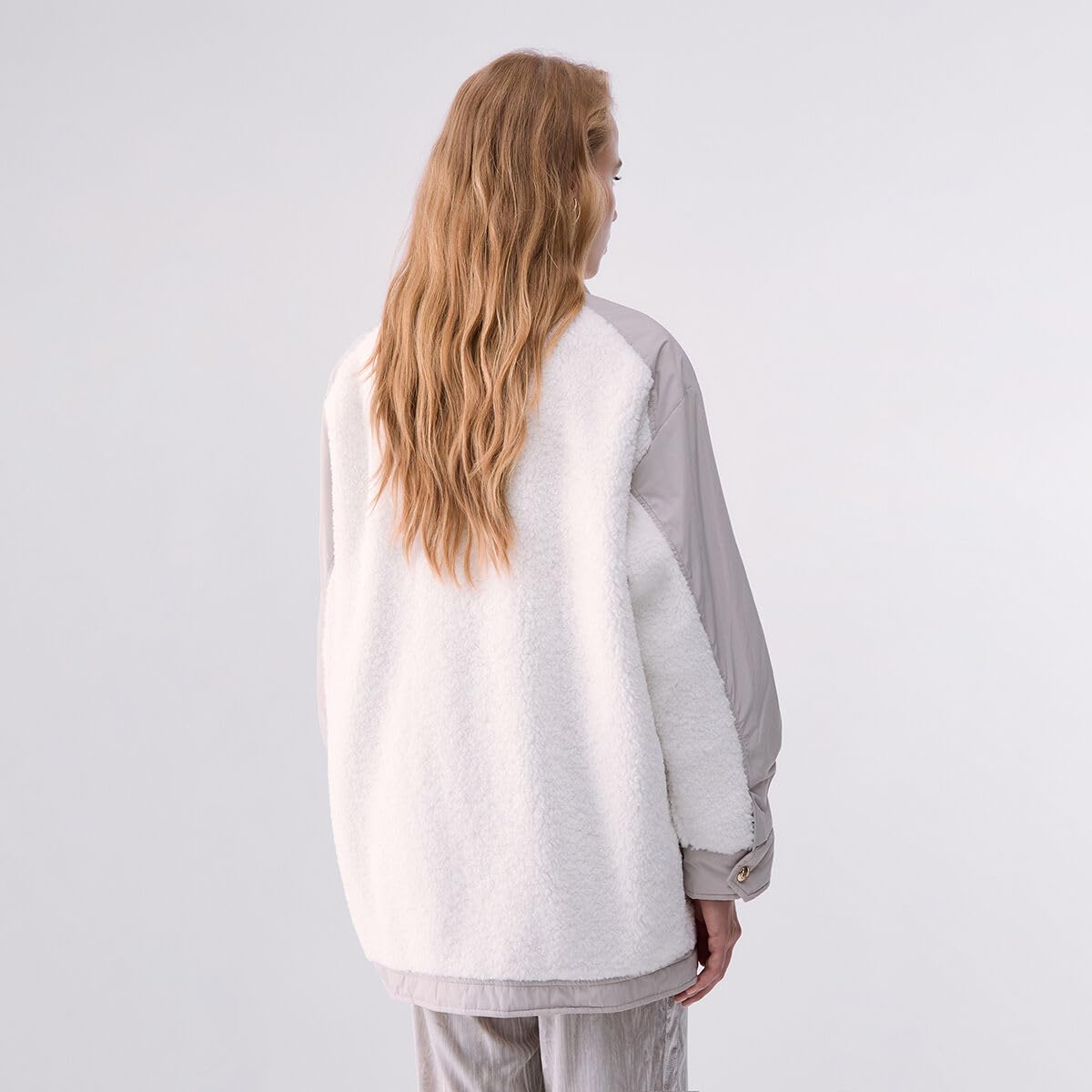 Liu Jo Bomber Oversize Teddy Donna L Viola Nylon Zip