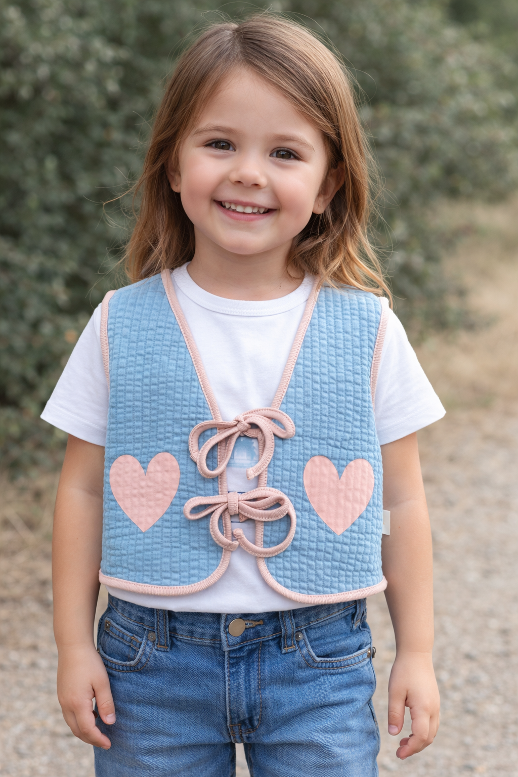 Kocarcia Gilet Fiocchi Cuore cotone trapuntato 3-4 anni
