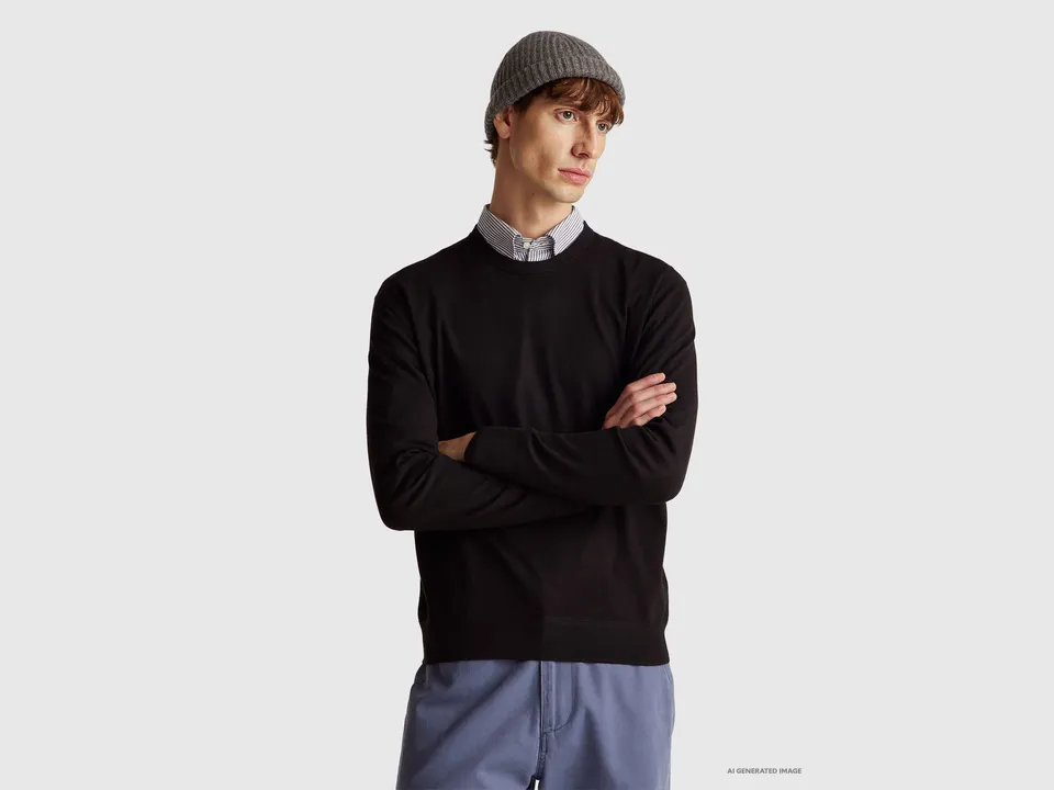 United Colors of Benetton Maglione Viscosa Maglia M Ecovero