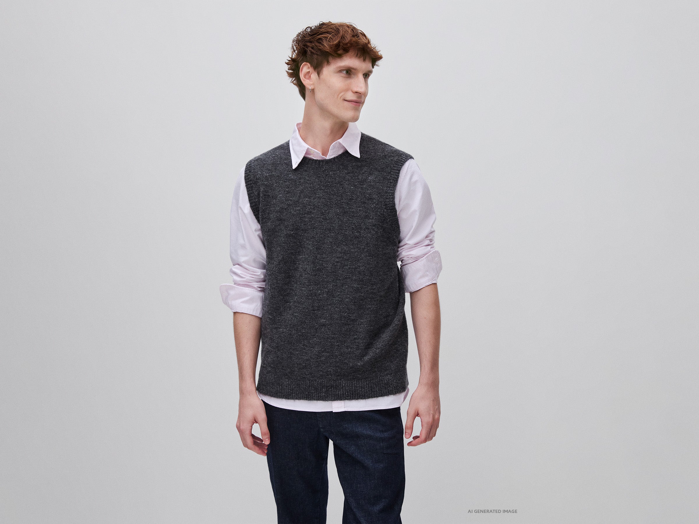 United Colors of Benetton gilet alpaca gilet uomo M lana stretch