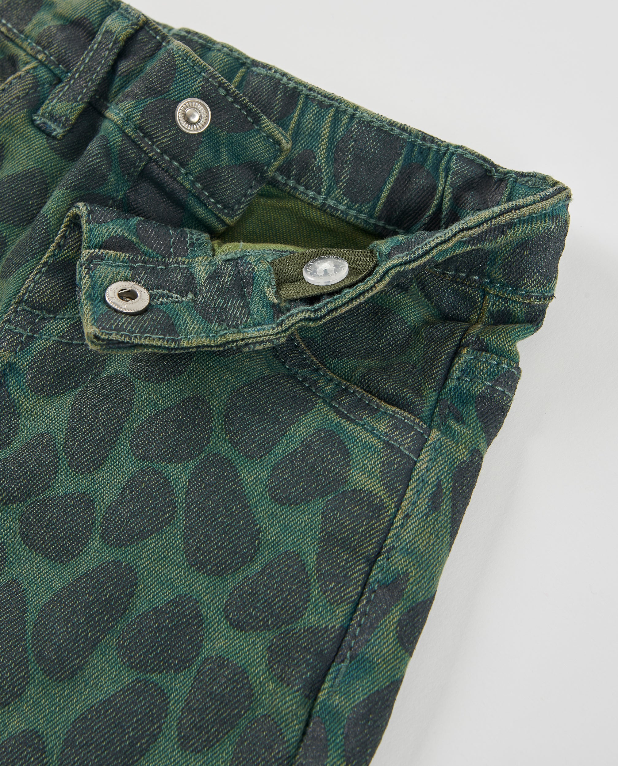 TucTuc Pantaloni Bambina Verde Cotone Animalier 5 Tasche
