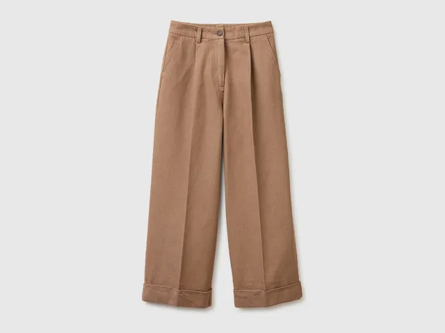 United Colors of Benetton Wide trousers pantaloni cotone taglia 42
