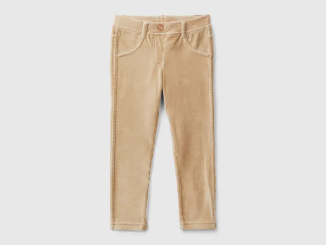 United Colors of Benetton pantaloni bimba ciniglia coste cotone