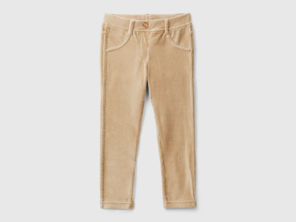 United Colors of Benetton pantaloni bimba ciniglia coste cotone