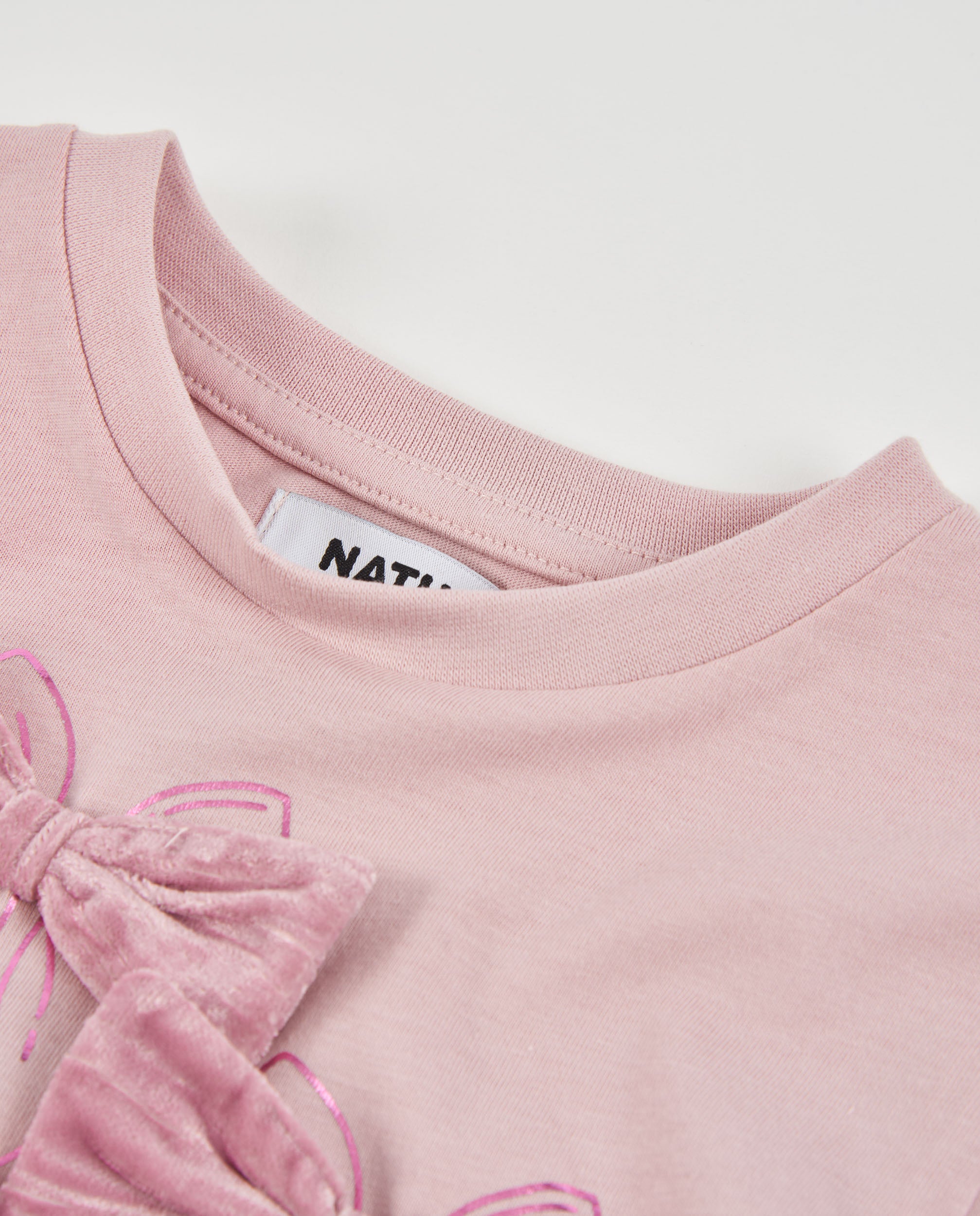 TucTuc Magliette maglietta bambina rosa fiocchi maniche lunghe 8A