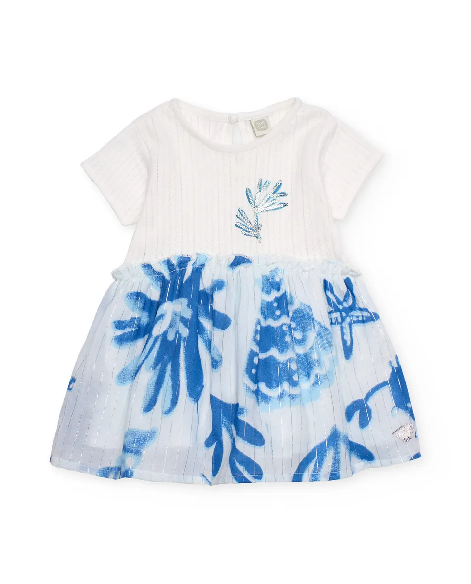 TucTuc Vestiti vestito bambina paillettes bianco blu