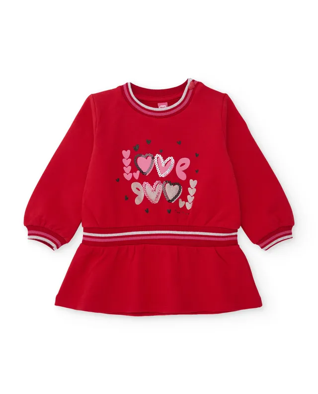 TucTuc Vestiti Vestito Bambina Felpa Rosso Volant