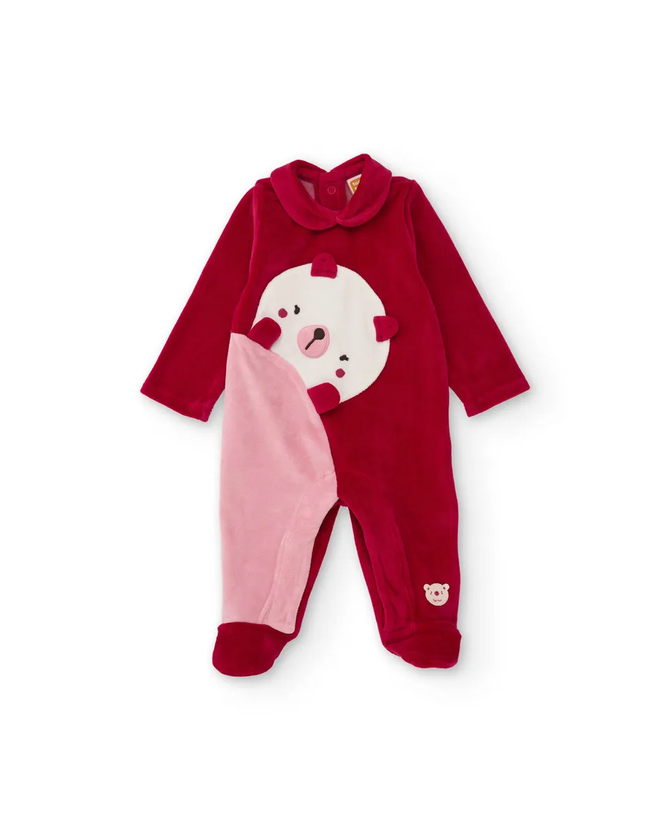 TucTuc Tutine tutina neonata bordeaux ricamo orsetto