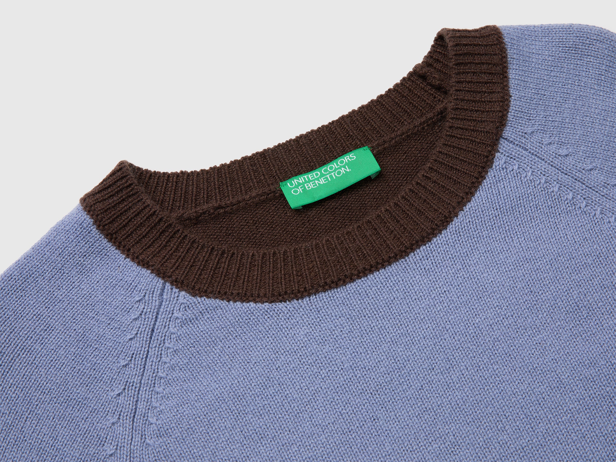United Colors of Benetton Maglione lana color block girocollo