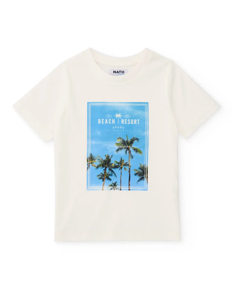 TucTuc Magliette t-shirt bambino bianca stampa skate maniche lunghe