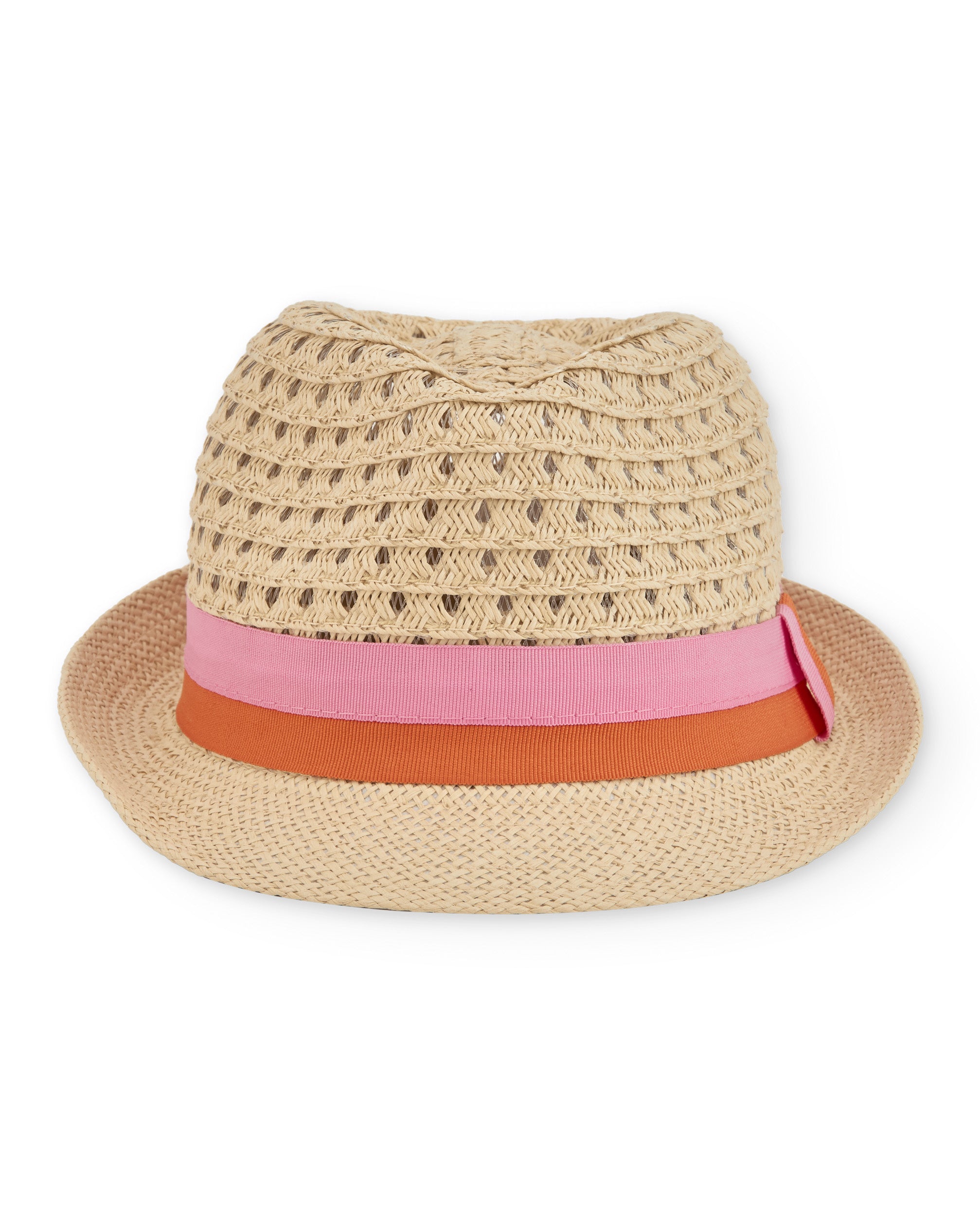 TucTuc Cappello bambina tessuto intrecciato beige nastro