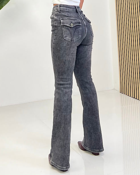 Sottosopra JEYW1813 jeans zampa grigio scuro taglia M