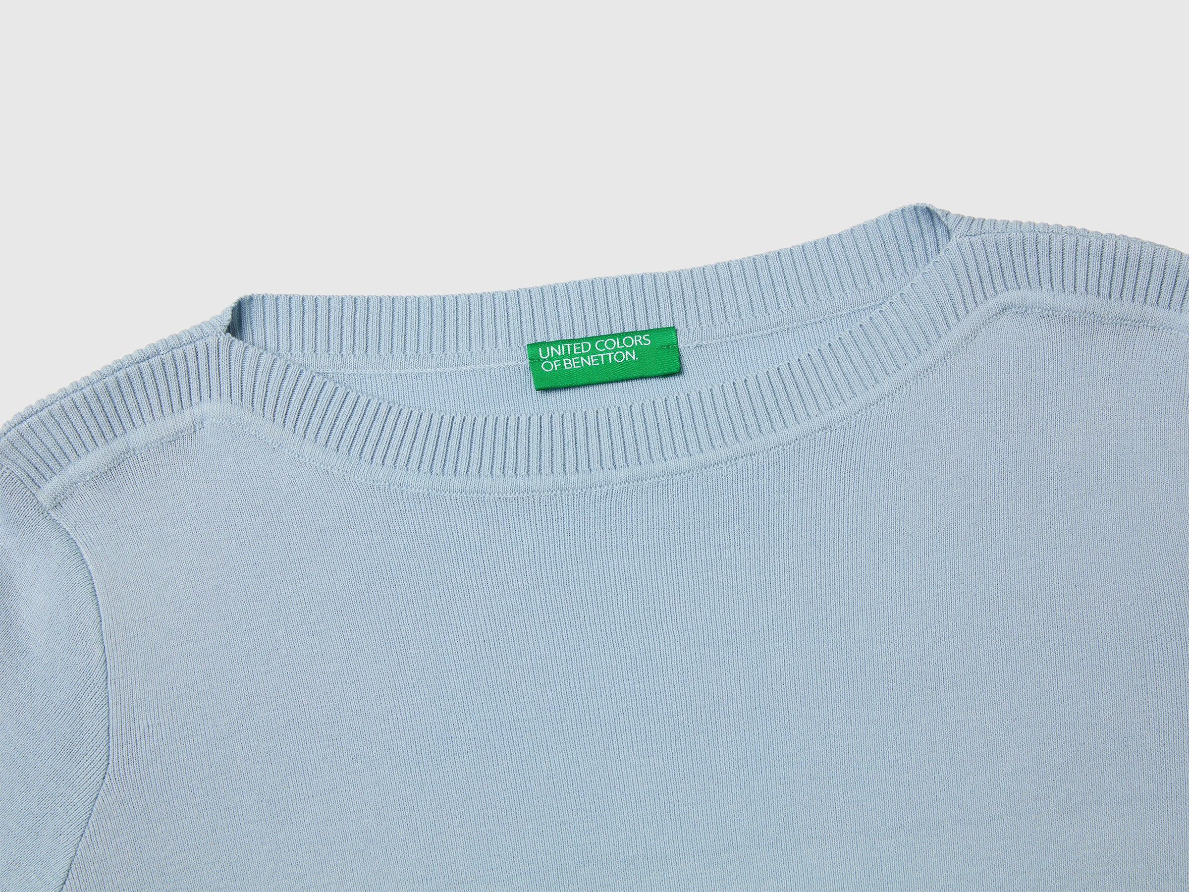 United Colors of Benetton Sweaters Maglione cotone azzurro M