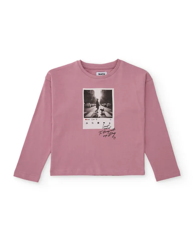 TucTuc Magliette Maglia Bimba Rosa Maniche Lunghe Urbana