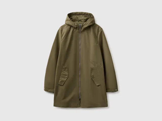 United Colors of Benetton Parka Misto Cotone Giacca con Cappuccio